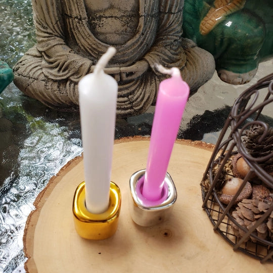 Metallic Ceramic Chime Candle Holder