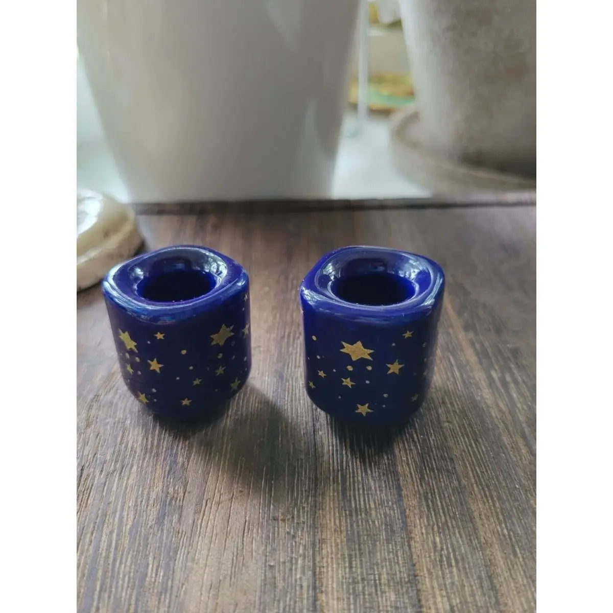 Ceramic Blue and Gold Star Chime Holders