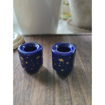 Ceramic Blue and Gold Star Chime Holders