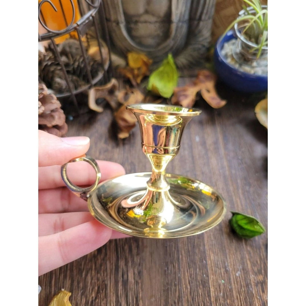 Brass Chamberstick Tapered Candle Holder