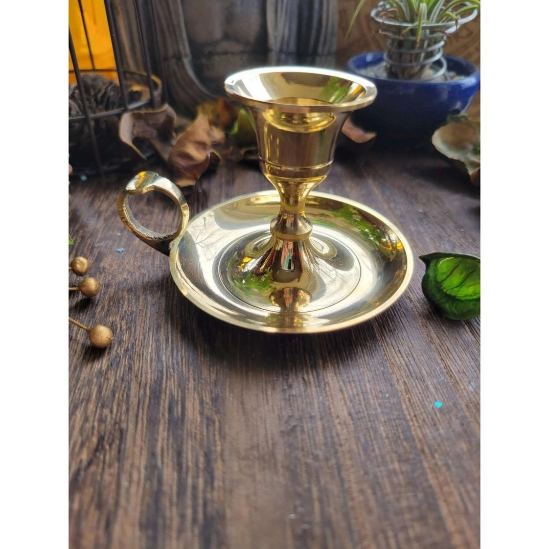 Brass Chamberstick Tapered Candle Holder