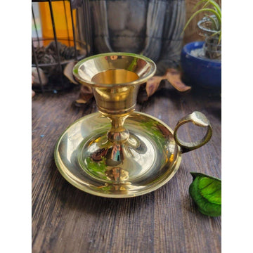 Brass Chamberstick Tapered Candle Holder