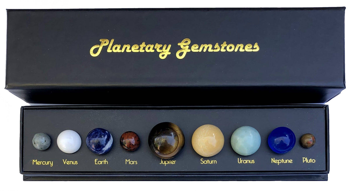 Caja de regalo con piedras preciosas planetarias. Paquete de 6
