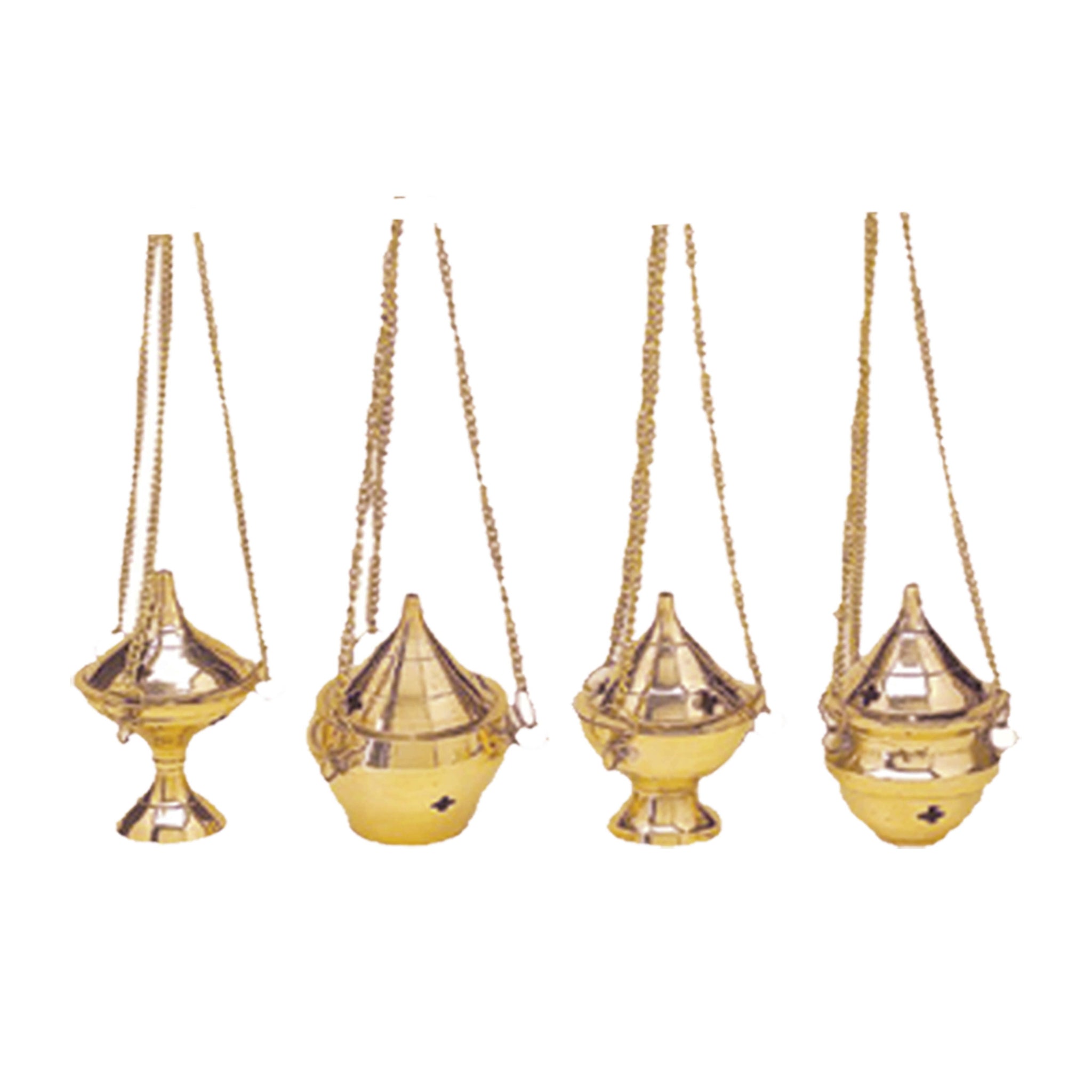 Hanging Brass Censer Burner 4" Set of 4 Styles