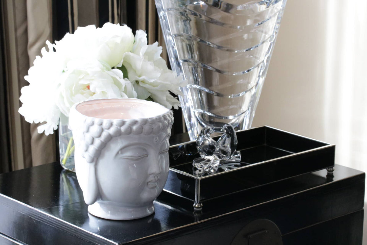 Vela Buda Blanca | Colección Buda: Blanco / Gardenia
