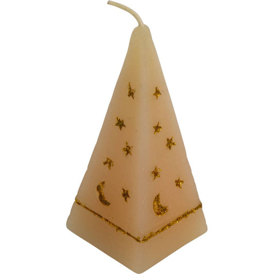 Pyramid Candle with Gold Moon and Stars