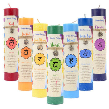 Chakra Energy Candles with Pewter Pendant