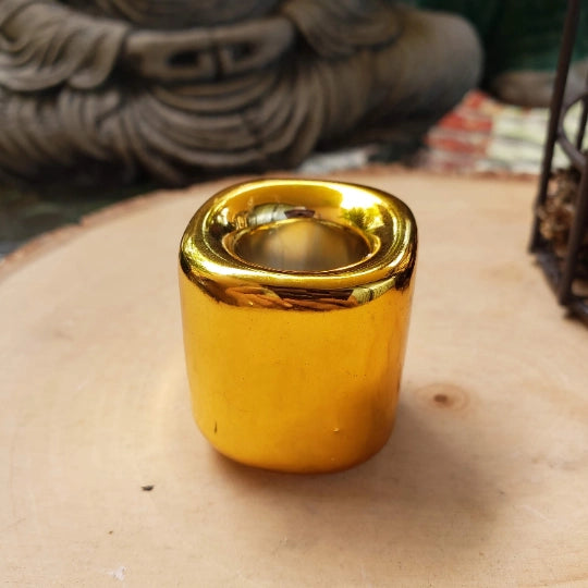 Metallic Ceramic Chime Candle Holder