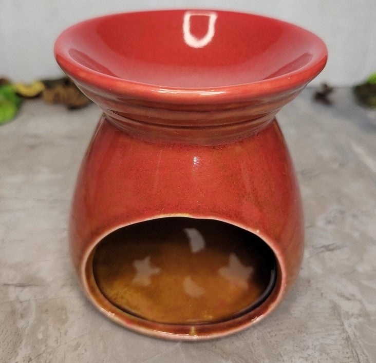 Quemador de aceite cerámico con forma de luna y estrellas